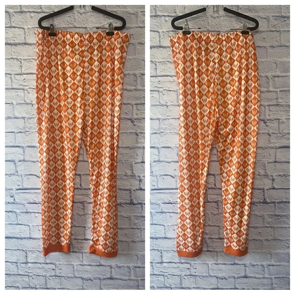 Whataburger Adult Pajama PJ Pants Orange & White Logo Unisex Xl Polyester Jogger
